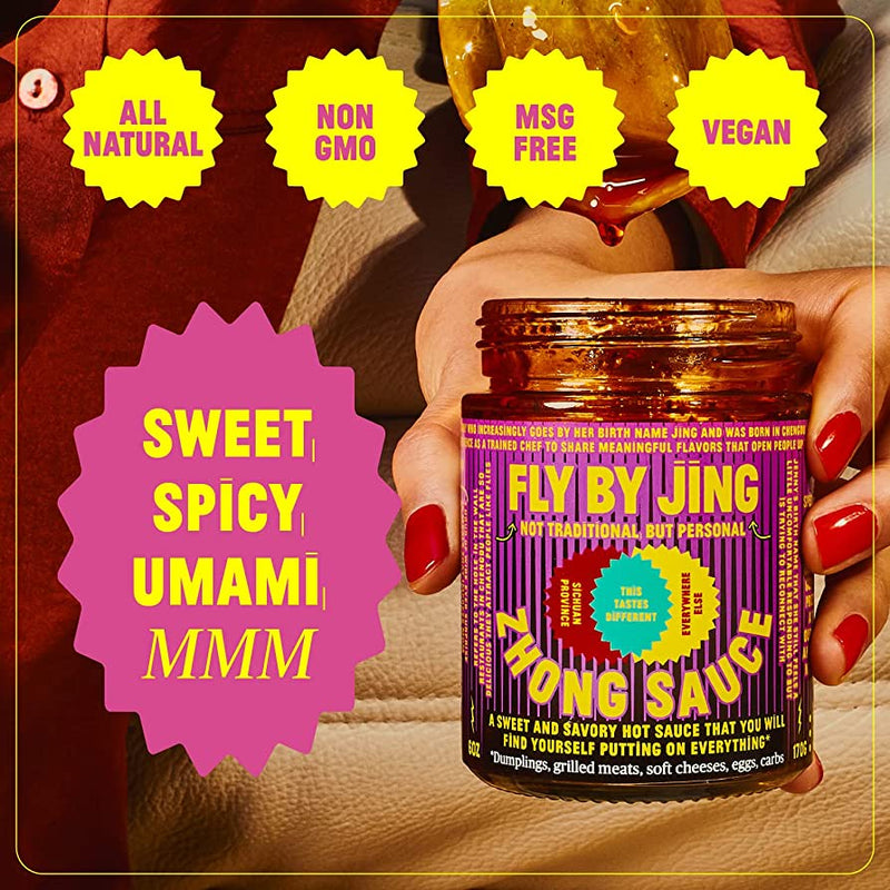 Spicy sweet and umami Fly By Jing Zhong dumpling sauce