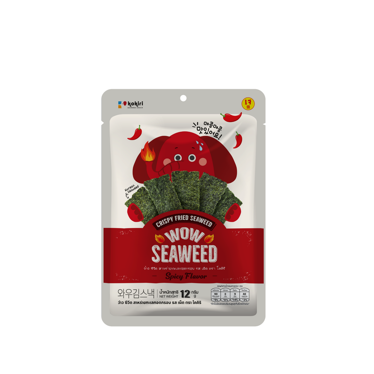 Kokiri Wow Seaweed Hot Spicy 12g