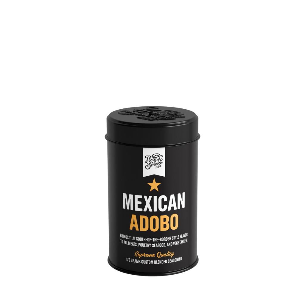Holy Smoke BBQ Mexican Adobo seasoning and spice rub, hand-blended.