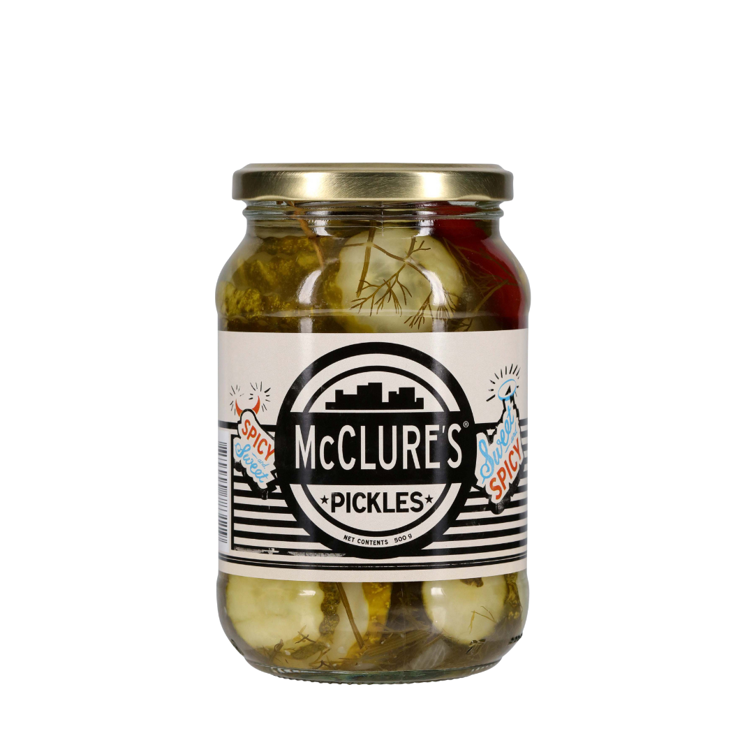 Shop McClure's Pickles sweet and spicy pickles 500g online in australia