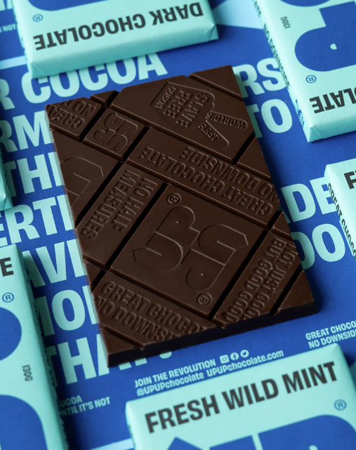 UP UP CHOCOLATE dark chocolate with fresh wild mint in australia