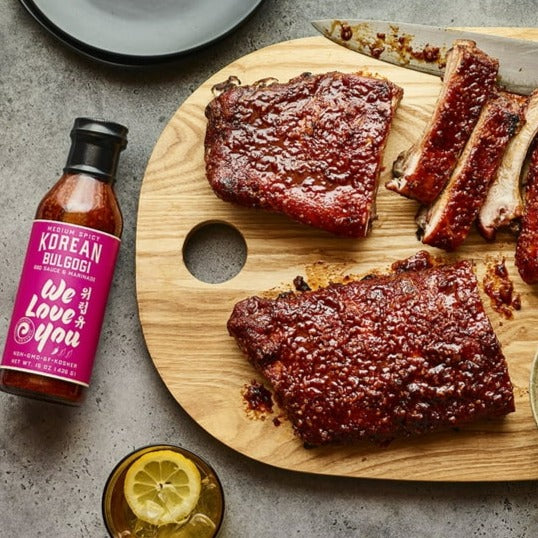 We Love You Spicy Korean Barbecue Marinade  for bulgogi, pork belly, ribs and more.