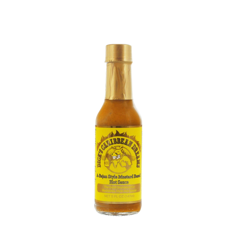 Dick's Caribbean Dreams Mustard Based Hot Sauce in Australia, perfect chilli sauce for boiled seafood, fish and chips , shrimp or cheeseburgers