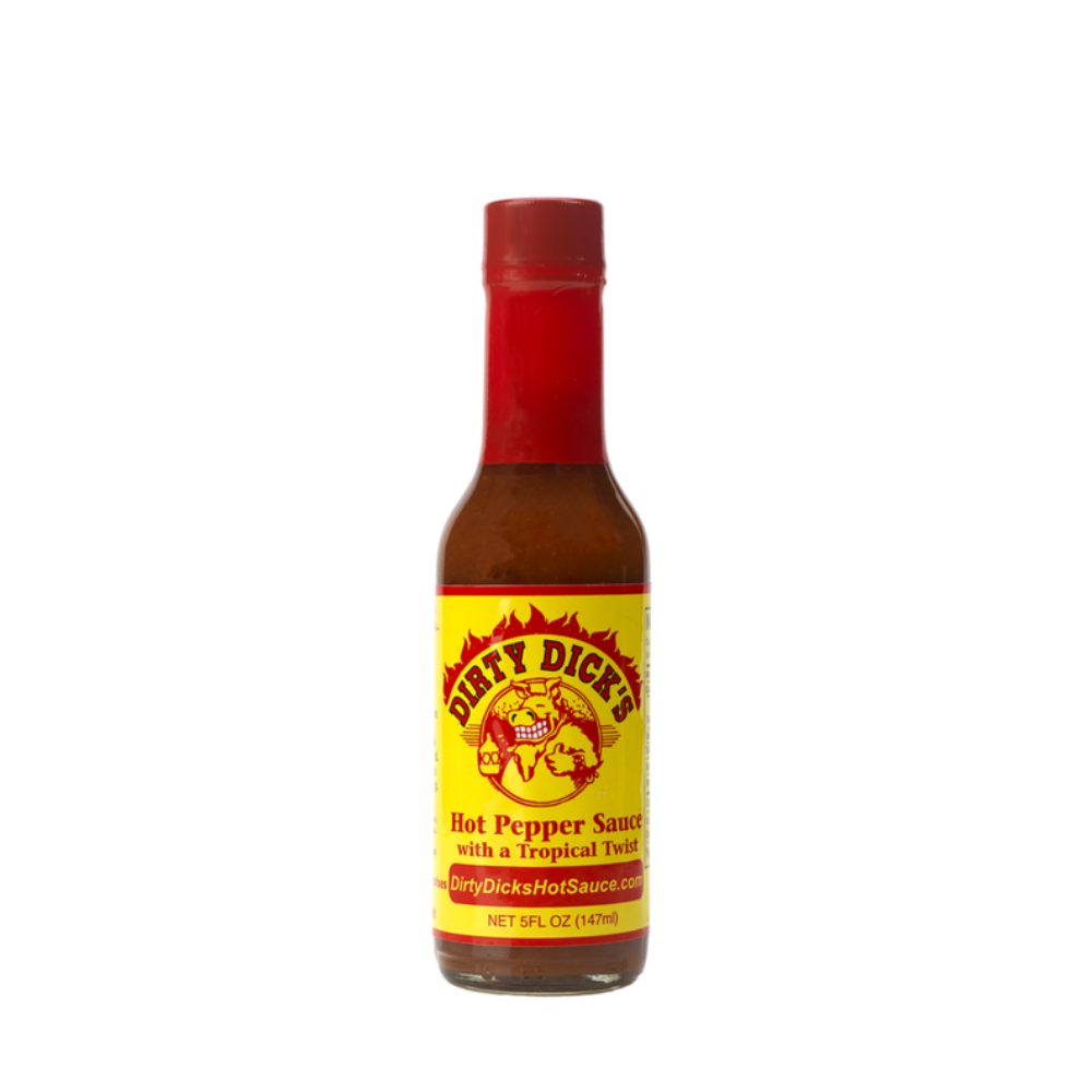 Dirty Dick's Hot Sauce in Australia, a chilli sauce with a tropical twist. Perfect with cheeseburgers, fried chicken and rice dishes.