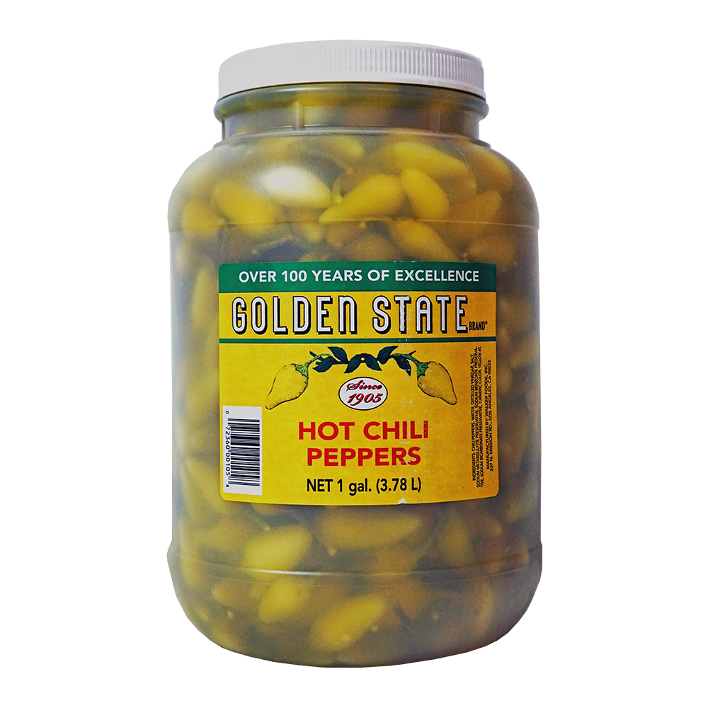 Golden State Hot Yellow Chilli Peppers 3.8L Food service size